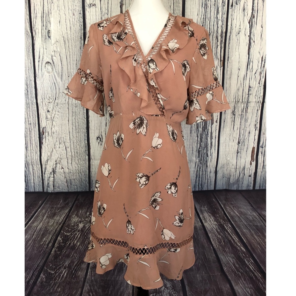 Bardot Australia Floral Flare Open Back Mini Dress